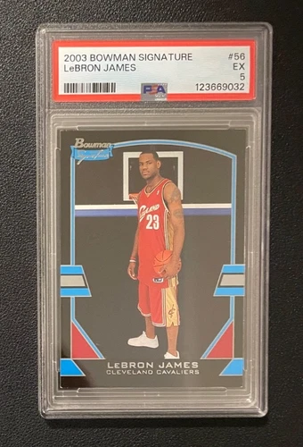 LeBron James 2003 Bowman Signature #56 Rookie Card #0762/1250 PSA 5 EX