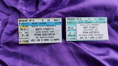 Marty Stuart Late Night Jam 2005 2006 Raul Malo Travis Tritt Earl Scruggs Ticket