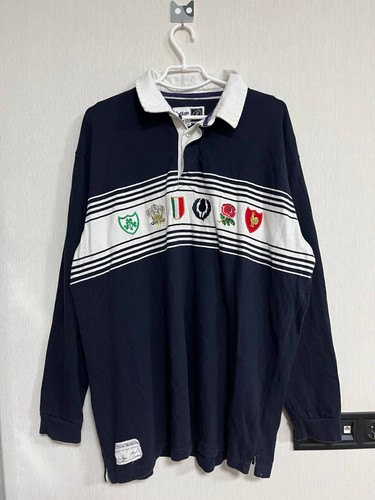 Vintage 2000s Cotton Traders Rugby 6 Six Nations Jersey Shirt Long Polo size 2XL