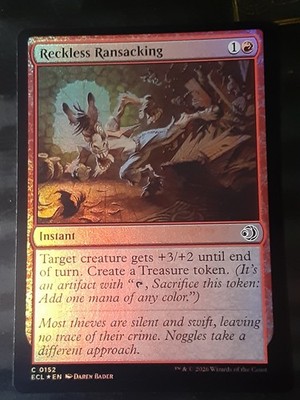 Reckless Ransacking FOIL , Lorwyn Eclipsed , Near M ,MTG , FREE SHIPPING