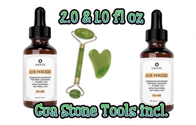 OBOGEE CE Ferulic w/15% L-Ascorbic Acid Serum 1 & 2 fl oz w/Gua Stone Tools BNIB