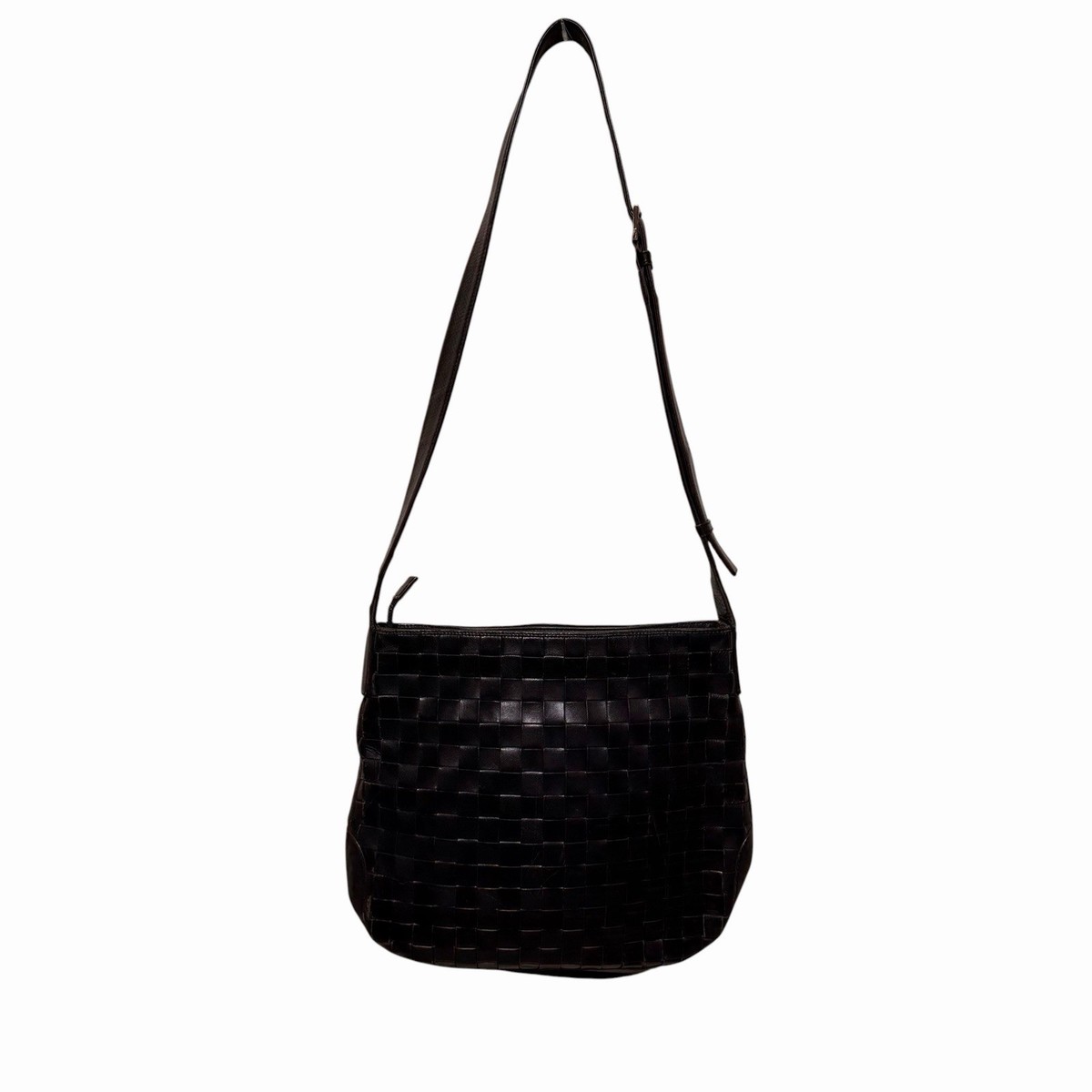 762 90s ISSEY MIYAKE IM PRODUCT bag woven leather shoulder black