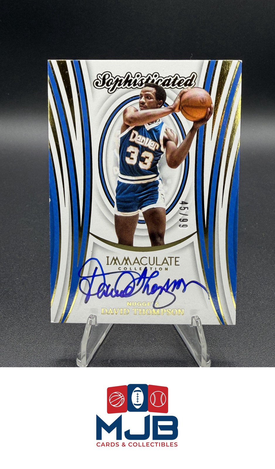 2023-24 Immaculate Collection David Thompson Sophisticated Signatures #/99 Auto