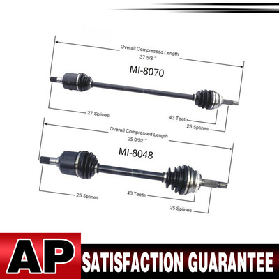2 Surtrack Front CV Axle Shaft CV Joint Fits 1994 Mitsubishi Galant