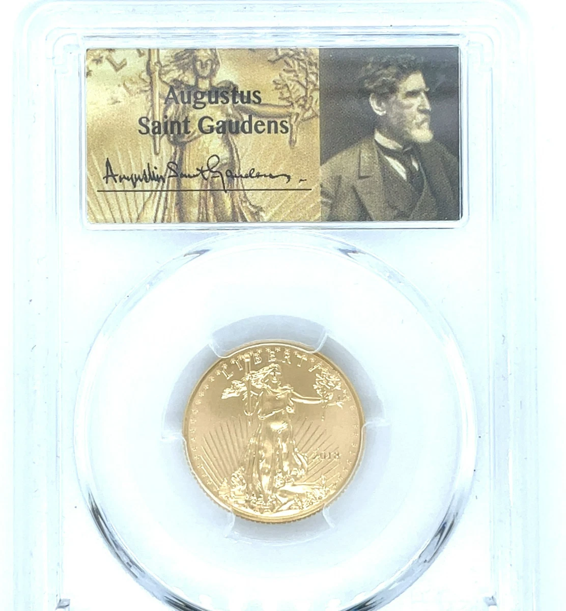 2018 G$10 Oro American Eagle 1/4 Oz PCGS MS70 First Strike Gaudens