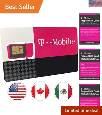 10GB Prepaid SIM Card for USA with 5GB in Canada/Mexico   Unlimited Talk/Text