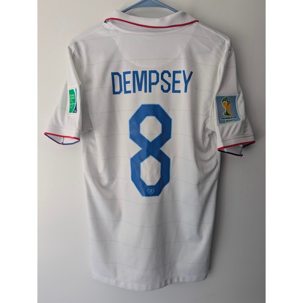 USA 2014 Home Dempsey 8 Jersey Small Nike World Cup Fully Patched USMNT