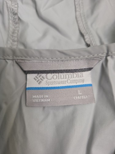 Kids Columbia Lightweight Hooded Windbreaker Rain Jacket Packable Size L 14/16 - Picture 3 of 5