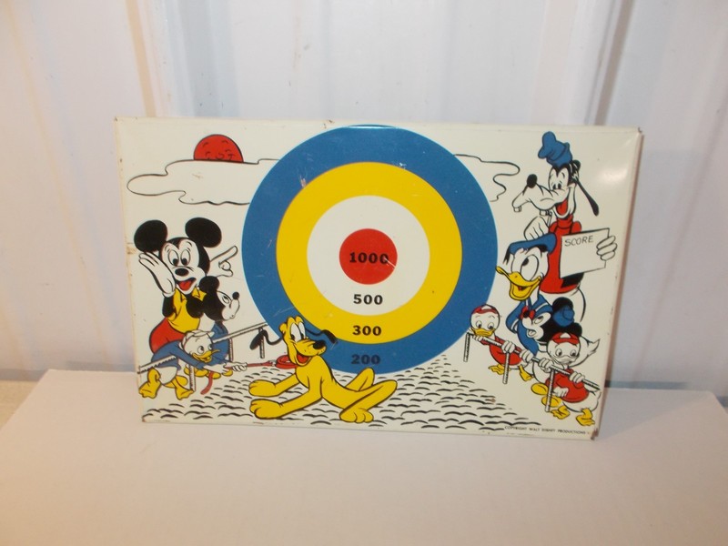 Vintage 1960's Walt Disney Productions Mickey Mouse Bullseye Tin Target