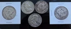 Franklin half dollar lot of 5 1950, 1952S, 1958D, 1961D, 1963D 90% Silver