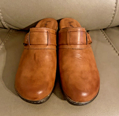B.O.C. Women's Polly Mule Comfort Clog Brown Faux Leather Size 9M
