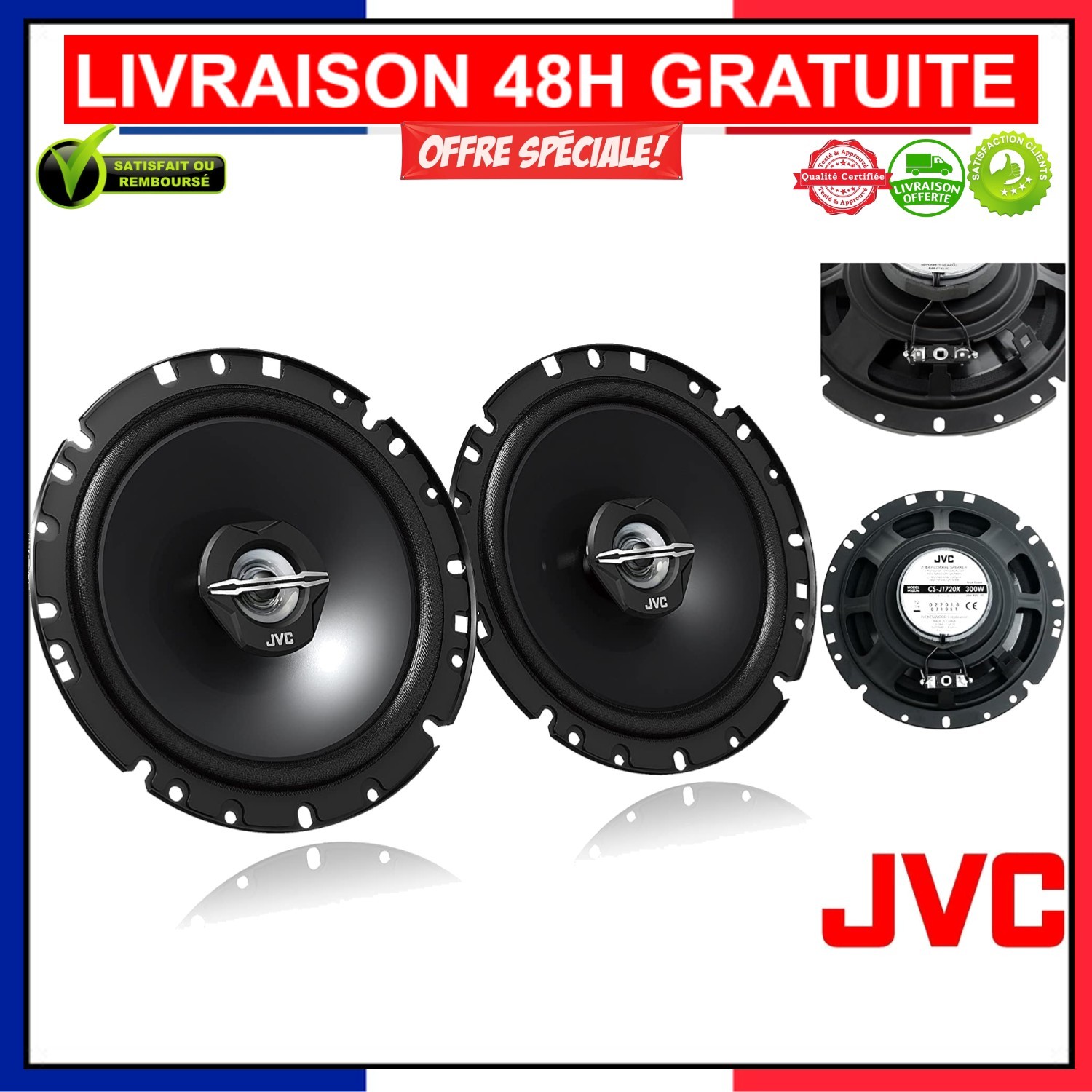 Haut-parleur JVC CS-J1720X audio coaxial 17cm pour portière automobile