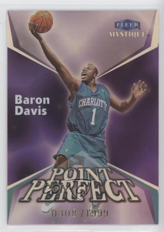 1999-00 Fleer Mystique Point Perfect 308/1999 Baron Davis #8PP Rookie RC 7k0