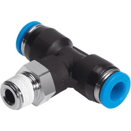 2Pc FESTO CORPORATION QST-1/4-6 Fitting, push-in T, QST-1/4-6