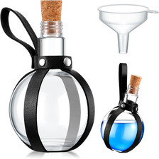 1 Set Plastic Potion Bottle for Drinks 8 Oz round Spherical Bottle with Cork Sto