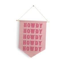 Western Howdy Hanging Wall Canvas Banner, Modern Farmhouse 15in x11in Howdy4