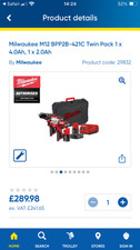 Milwaukee M12BPP2B-421C 12V Power Pack new unused