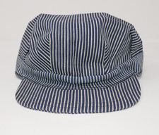 Sanforized Hickory Stripe Railroad Engineer Vintage USA Made Utility Cap 7 5/8