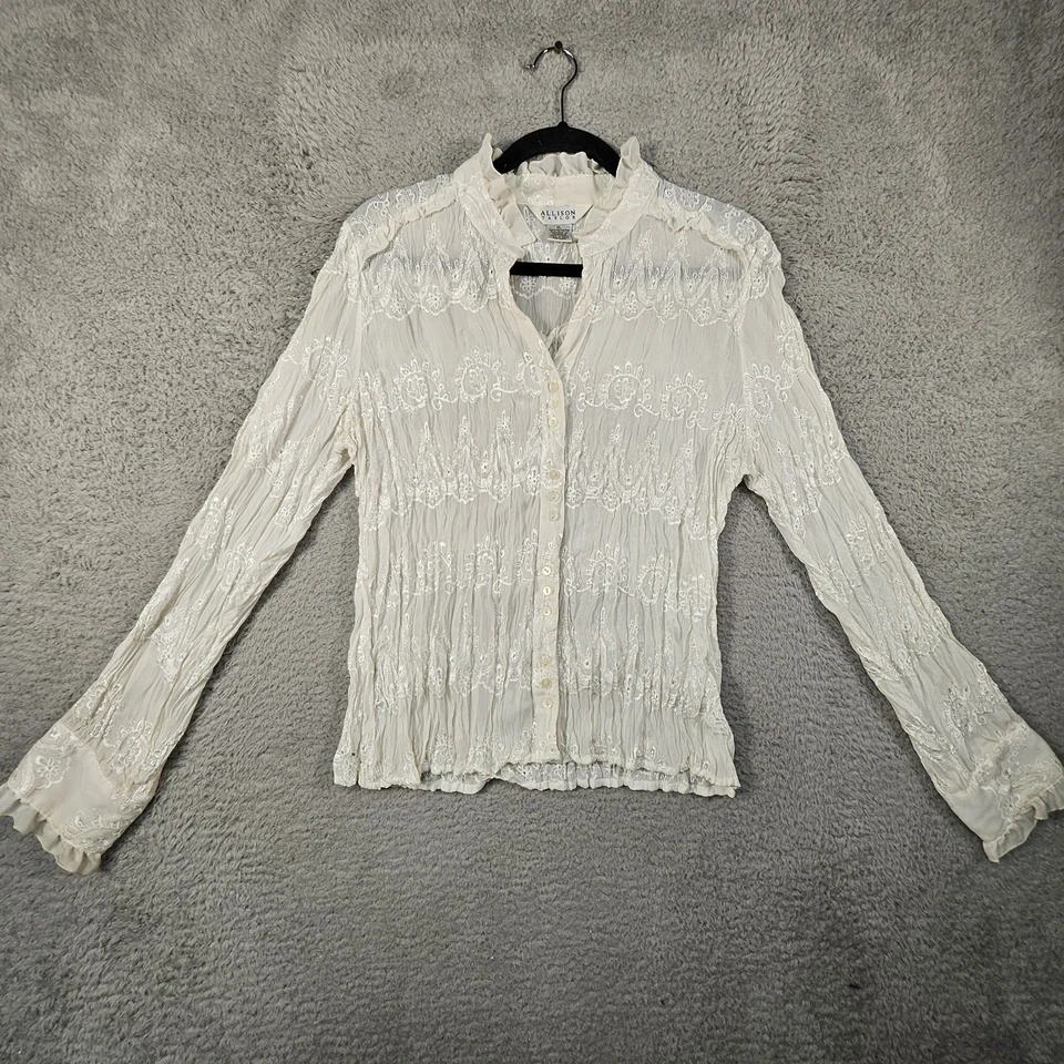 Vtg Allison Taylor Lace Top Womens XL Fairygoth Victorian Coquette Romantic READ - Image 2 of 4