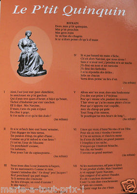 Postcard Nord Pas-de-Calais lyrics of the song LE P'TIT QUINQUIN Lille!