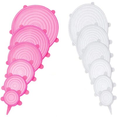 12 Pack 6 Sizes Reusable Silicone Stretch Lids Food Container Covers
