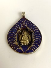 Tibetan pendant Buddha Pendant Lapis Pendant