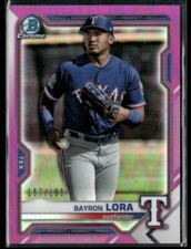 2021 Bowman #BCP-139 Bayron Lora Chrome Prospects Fuchsia Refractor #/199