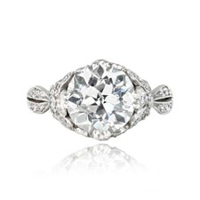 3Ct White Round Cut CZ Antique Style Engagement Ring Solid 925 Sterling Silver