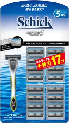 Schick Quattro Titanium Razor Handle +17Cartridges 5-Blades Made in Germany