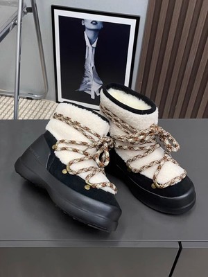 Moon Boot Women's Non-slip Warm Wool Snow Boots Luxury warm winter