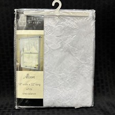 Alison Floral Lace Sheer Rod Pocket Curtain Valance, 58" X 32", White