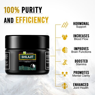 Pure 100% Himalayan Shilajit, Soft Resin, Organic, Extremely Potent, Fulvic Acid