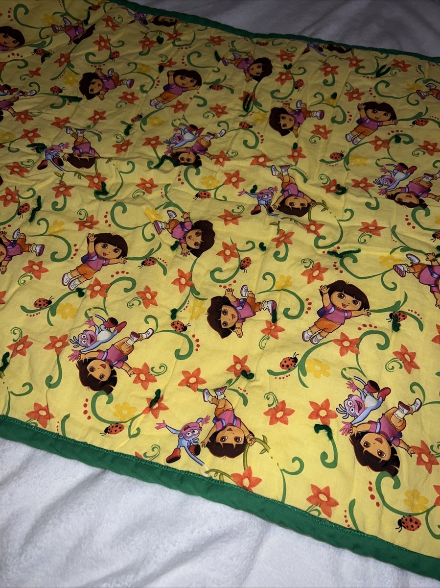 Vintage Dora The Explorer Kids Comforter Throw Blanket 40X26 Quilt