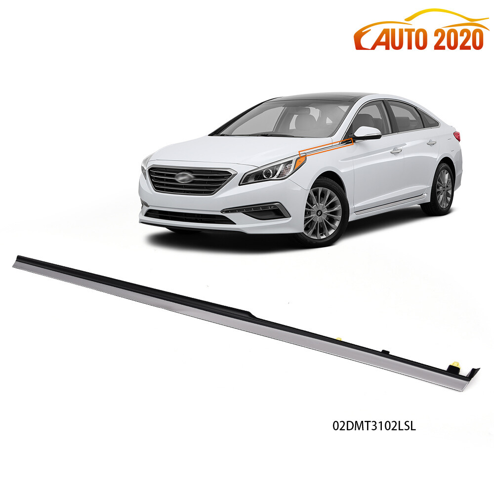 Fit For 15-17 Hyundai Sonata Front Left Side Fender Chrome Garnish Molding Trim