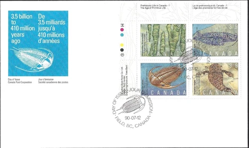 Canada  # 1282a  ULpb   "PREHISTORIC LIFE CANADA"    Brand New  1990 Block Issue
