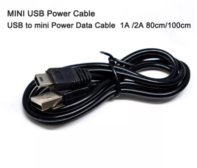 MINI USB Power Cable USB to mini Power Data Cable  1A /2A 80cm/100cm 