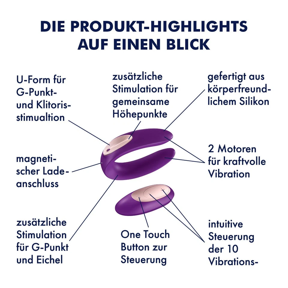 Satisfyer Paar-Vibrator Partner Plus Remote (Fernbedienung, 10 Programme) - Bild 3 von 4