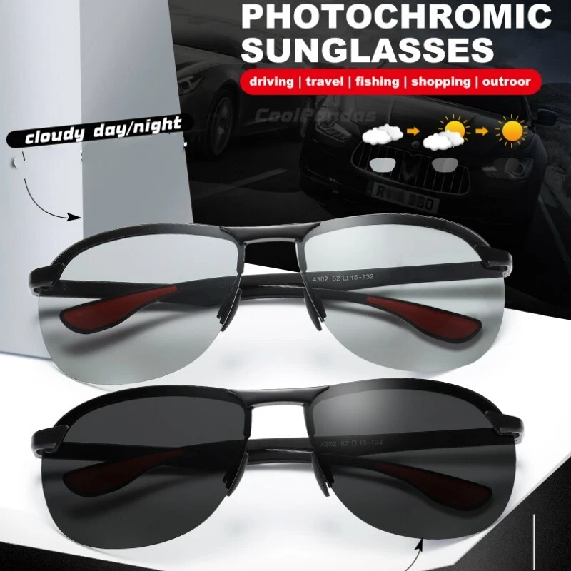 Gafas de sol polarizadas fotocromáticas de aluminio magnesio para hombre gafas de conducción retro Foto 4 de 4