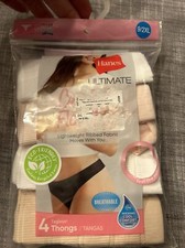 Hanes Womens 4 Pack Ultimate Breathable Comfort Flex Fit Thong Size 9 NEW