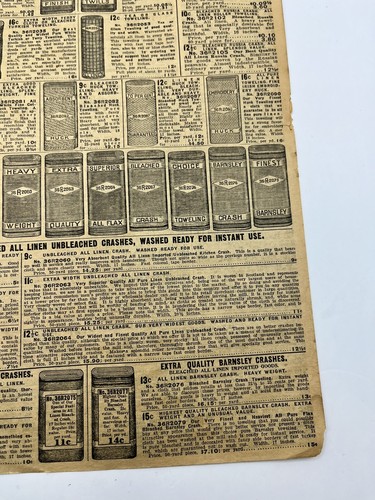 1909 SEARS CATALOG | Original Pages | Towels | Wash Goods| BOUND Acid Free - Picture 5 of 11
