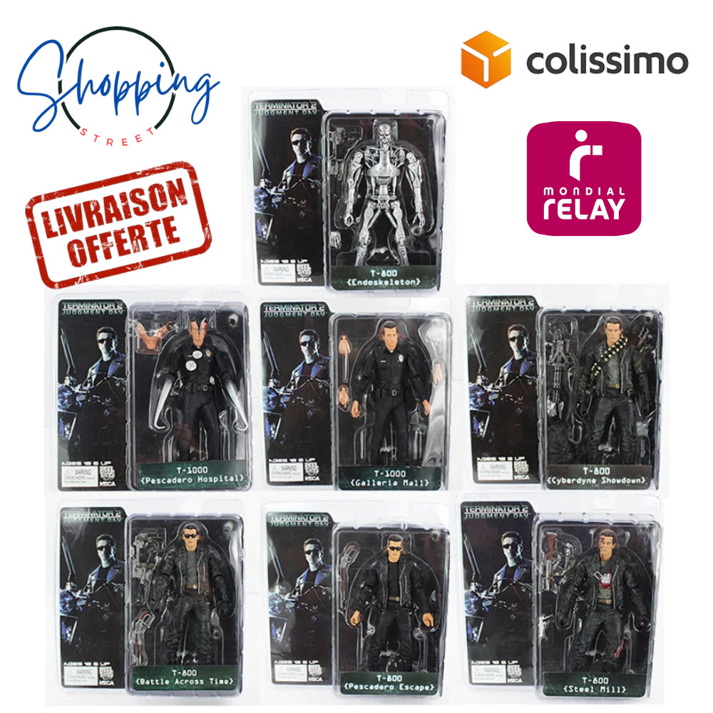 Figurines NECA Terminator 2 collection premium en PVC finition métal