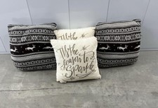 3 Reindeer  Tis The Season Winter Accent Pillows - Smoke  Pet Free Home