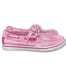 Little Girl's Sperry Top-Sider Bahama Pink Sequin Slip On Shoes Size 1.5