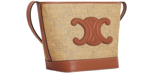 CELINE Natural/Brown Triomphe Bucket Bag New And Authentic - Picture 2 of 3