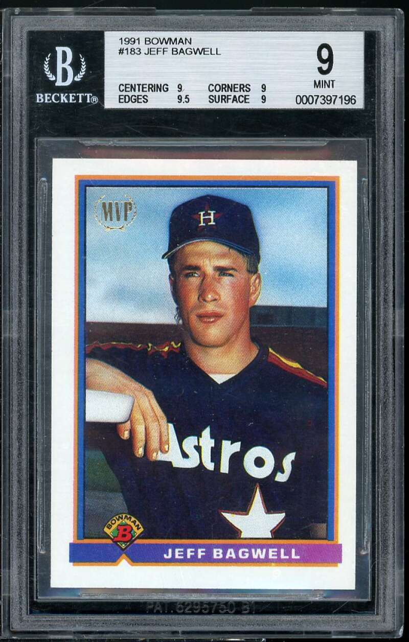 Jeff Bagwell Rookie Card 1991 Bowman #183 BGS 9 (9 9 9.5 9)
