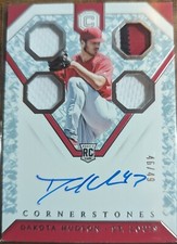 2019 Rookie Cornerstones Auto and Relic Baseball Dakota Hudson # 4 Crystal 46/49