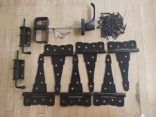Shed door Kit--Decorative 6" hinge Double door with barrel bolt and L-handle