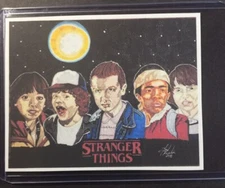 Stranger Things Sketch Card STICKER Print Hollywood Horror Artist Tony Keaton
