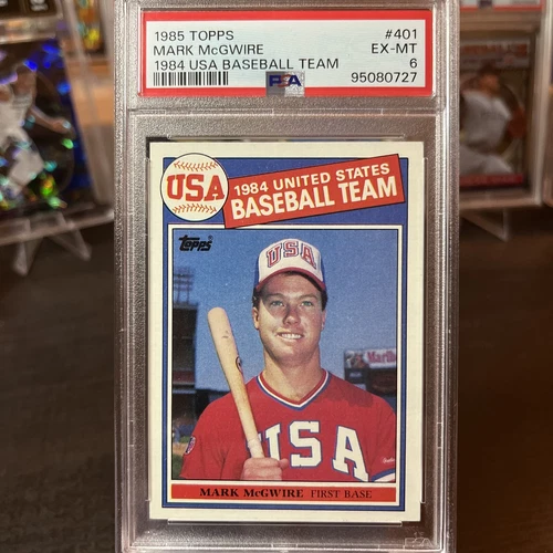 🔥MARK McGWIRE🔥1985 TOPPS #401 RC 1984 TEAM USA HOF ICON PSA - 6
