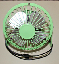 USB Fan Portable Small Desk Fan Mini Personal Adjustable 360 Degrees Green